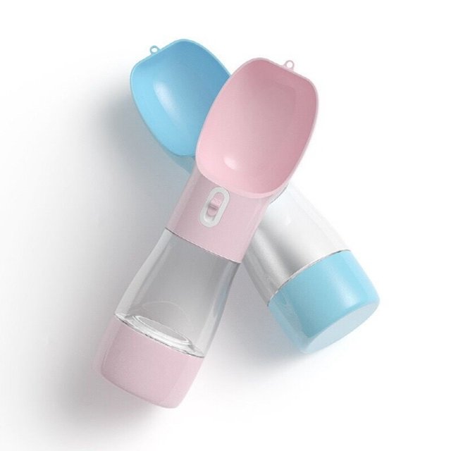 핑크 완반려동물 휴대용 간식통 펫물병