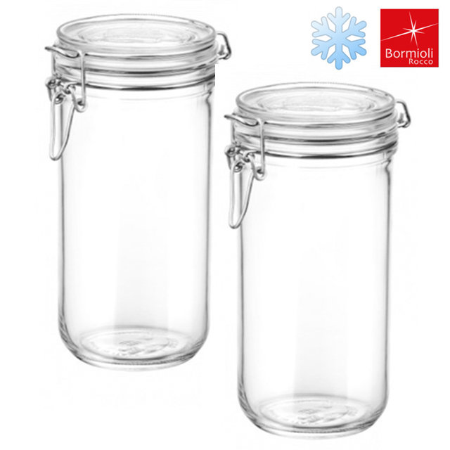 피클 유리병 1000ml 2P 냉동 밀폐 용기 긴 잼 쨈 수제 과일청 원두보관