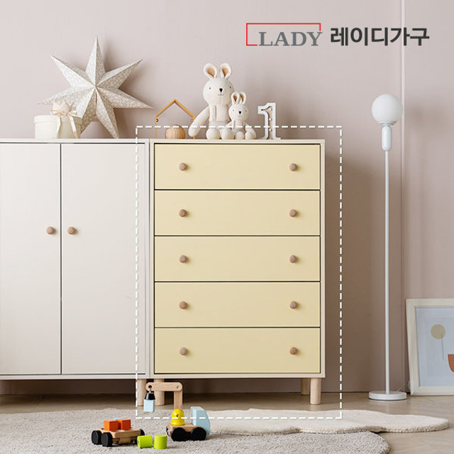 [착불] 스칸딕 동그리 베이비 5단 서랍장