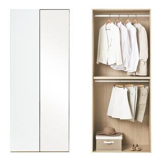 한샘 바이엘 글로시 거울옷장 90cm(높이216cm) 화이트 하이글로시 2단 행거형