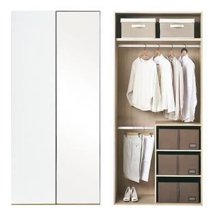 한샘 바이엘 글로시 거울옷장 100cm(높이216cm) 화이트 하이글로시 T수납형