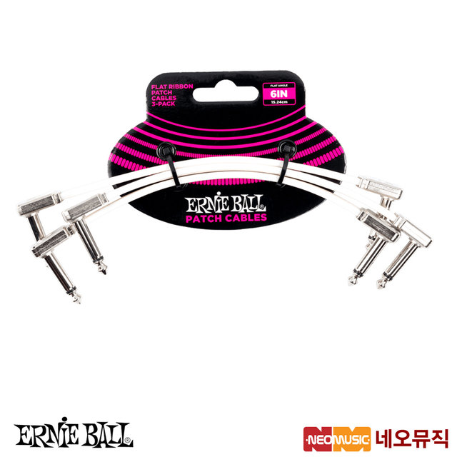 어니볼패치케이블 6IN Flat Ribbon White 3 Pack 6385
