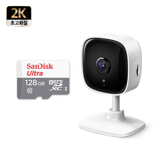 Tapo C110 300만화소 가정용 CCTV 실내 카메라 1개 + SD카드 128G 1개