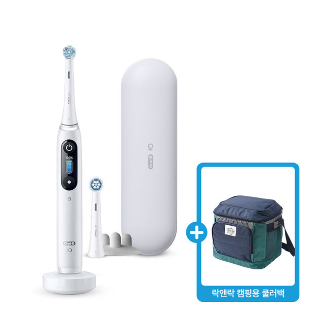 [Oral-B] 오랄비 전동칫솔 iO8 화이트 알라바스터 (+락앤락 캠핑용 쿨러백) [IO8W][SQ38]