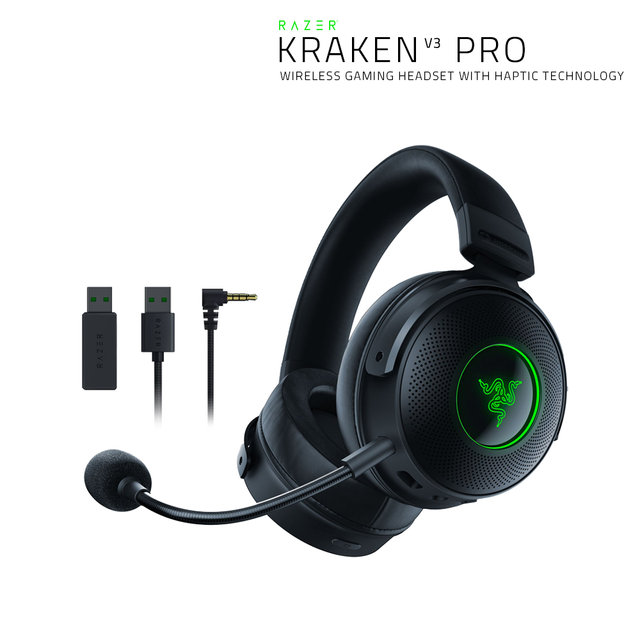 RAZER Kraken V3 Pro 크라켄 V3 프로 무선 진동 게이밍헤드셋 (RGB크로마, 무선, 햅틱, THX)