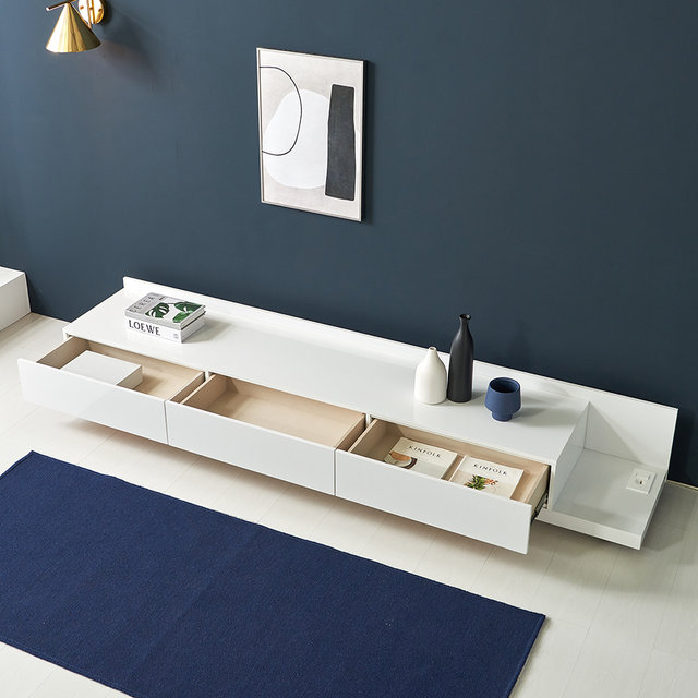 프리다 익스텐션 LED 3서랍 거실장 2300 tv다이 티비선반 장식장