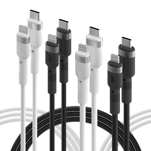 플렉스 USB C타입 to 라이트닝 8핀 고속충전 케이블-화이트30cm