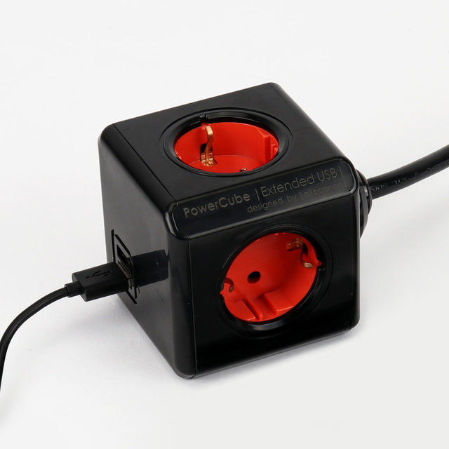 파워큐브 익스텐디드 올컬러 USB 4구 1.5M 디자인 멀티탭