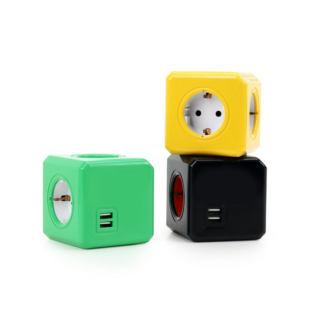 파워큐브 오리지널 올컬러 4구 USB 디자인 멀티탭 콘센트
