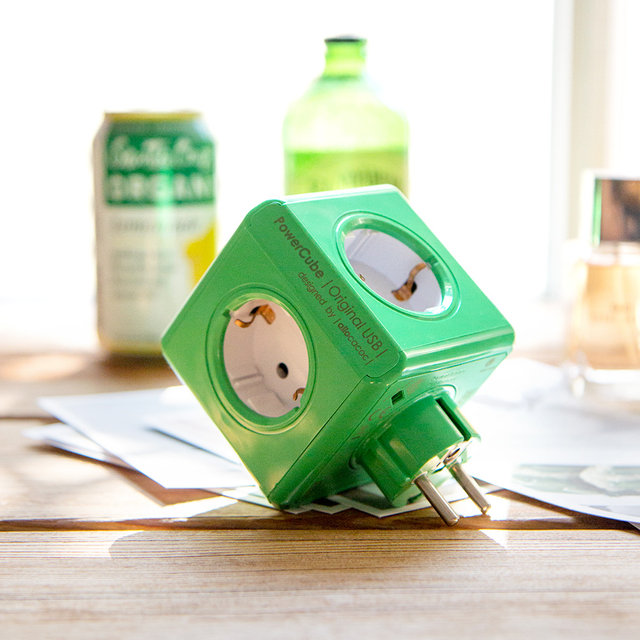 파워큐브 오리지널 올컬러 4구 USB 디자인 멀티탭 콘센트