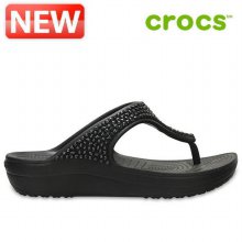 크록스 샌들 /B25- 204181-060 / Womens Crocs Sloane Embellished Flip