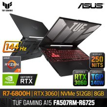 [즉시배송] TUF 게이밍 노트북 A-FA507RM-R6725 (AMD Ryzen™ 7 6800H RTX3060 8GB 512GB 15.6