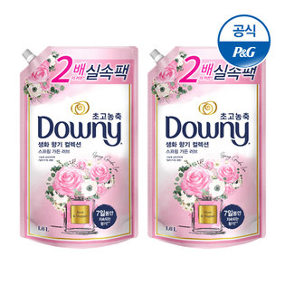 다우니 섬유유연제 생화향기 스프링 가든 1.6L×2[D176*2]