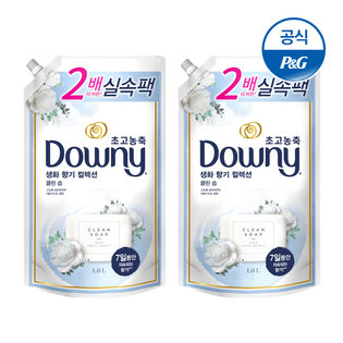 다우니 초고농축 섬유유연제 생화향기 클린 솝 1.6L×2[D166*2]