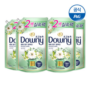 다우니 초고농축 섬유유연제 생화향기 프리지아 1.6L×4[D168*4]