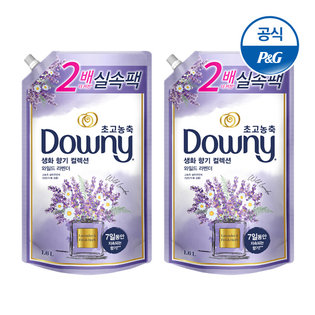 다우니 초고농축 섬유유연제 생화향기 라벤더 1.6L×2[D167*2]