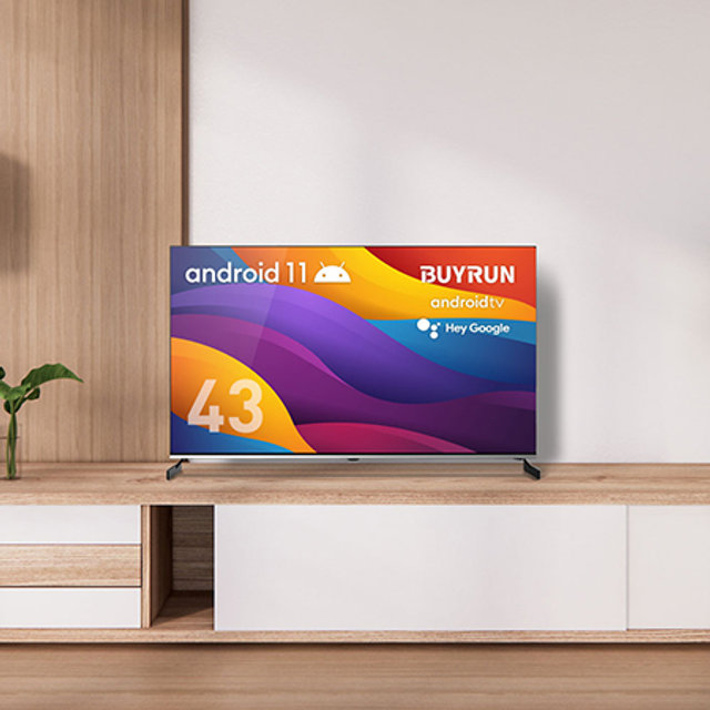 [하이마트배송!]109cm 바이런 4K 구글 안드로이드11 스마트TV ABC43G 스탠드형 (단순배송,자가설치)