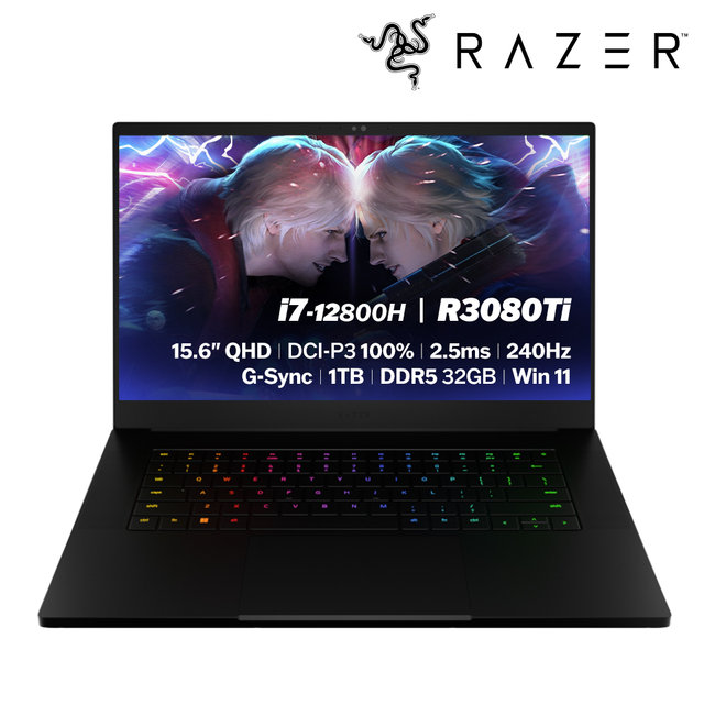 레이저코리아 RAZER BLADE 15 Advanced 12Gen R3080Ti QHD 39.6cm 게이밍 노트북 