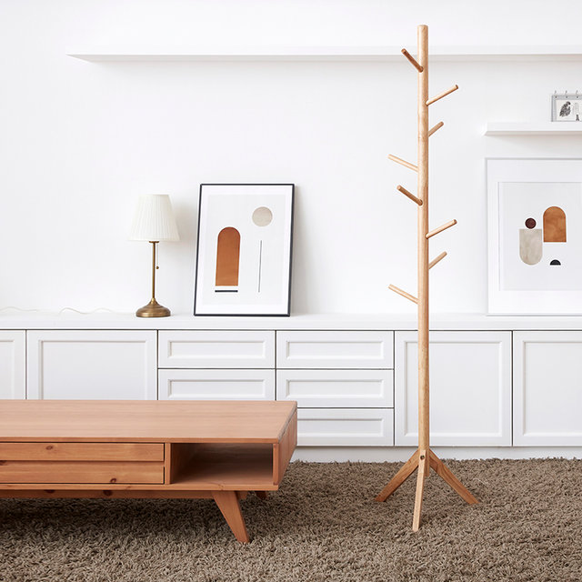 [역마진 비밀특가] 핀란디아 엘라인 원목 원형 스탠드 옷걸이 행거 (내추럴)