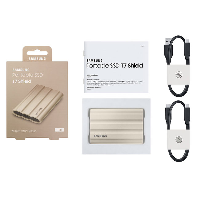 삼성 포터블 외장SSD T7 Shield 1TB 베이지 USB 3.2 Gen.2 MU-PE1T0K/WW (정품)
