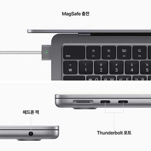 맥북에어 13 M2, 10코어 GPU, 8GB RAM, 512GB SSD - 스페이스그레이 [MLXX3KH/A]