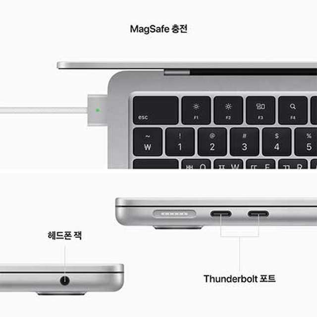 맥북에어 13 M2, 8코어 CPU, 10코어 GPU, 8GB RAM, 512GB SSD - 미드나이트 [MLY43KH/A]