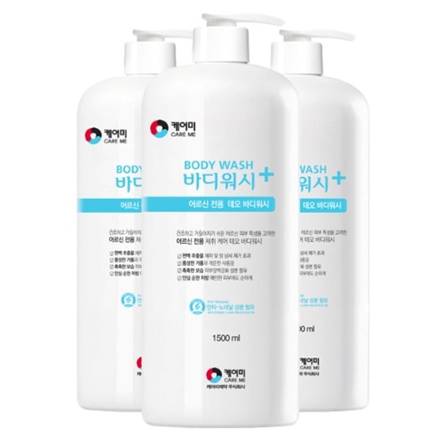 케어미 어르신전용 바디워시 1500ml x 3병 대용량 냄새케어