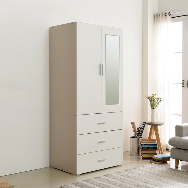 [비밀특가] 비트 거울도어 800 3단서랍 옷장 행거형