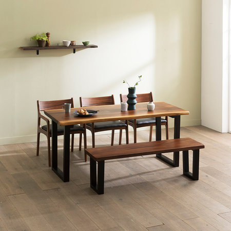 [비밀특가] 에픽 로즈우드 우드슬랩 식탁 6인세트(벤치1+의자3)