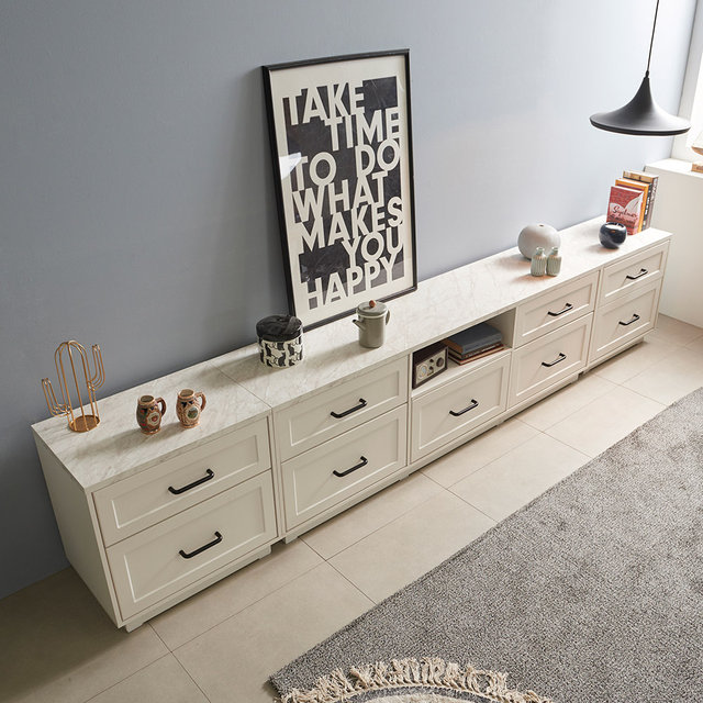 [비밀특가] 엘리아 화이트 대리석패턴 3000 높은 거실장