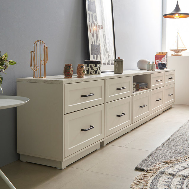 [비밀특가] 엘리아 화이트 대리석패턴 3000 높은 거실장