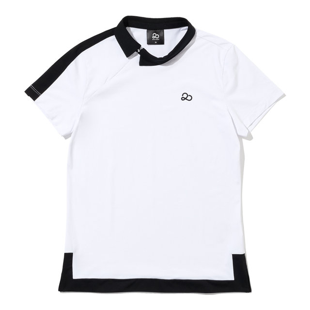 사선 플라켓 여성 반팔 티셔츠[WHITE]