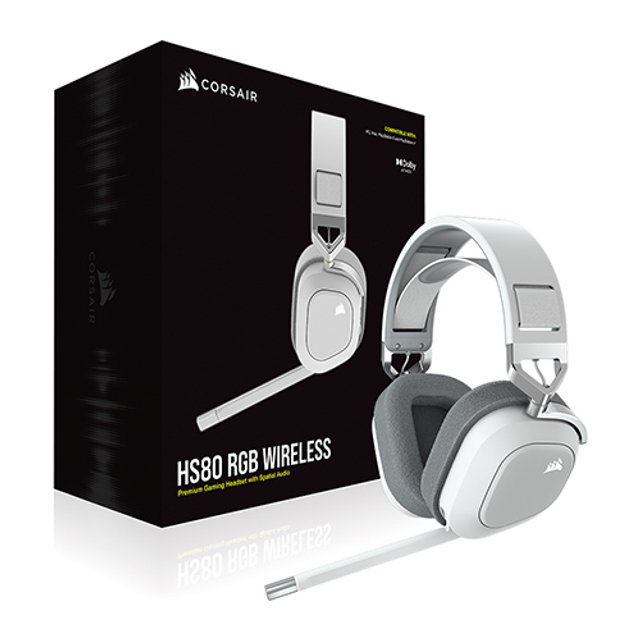 커세어  HS80-RGB-WIRELESS-WHITE 게이밍 유. 무선 헤드셋