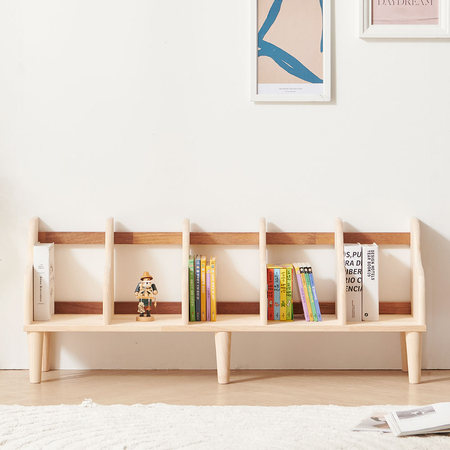 원톱 낮은책장 고무나무 원목 책꽂이 거실 1단 교구장