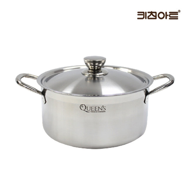 키친아트 퀸즈 통3중 스텐레스 인덕션가능 냄비세트 2종J(편18+양24)