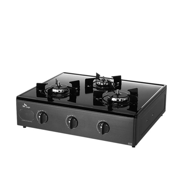 3구 가스렌지 GRA-910SR 전면배터리 안심센서/4단계화력