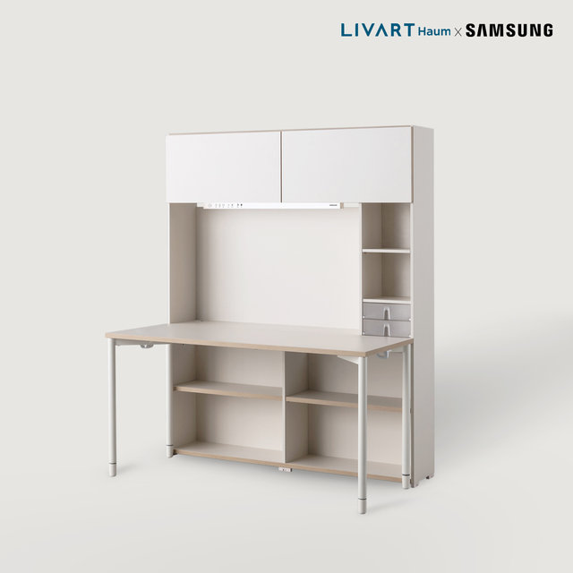 오브제 학생 1400 5단 책상세트 일반형 (삼성조명/도어)