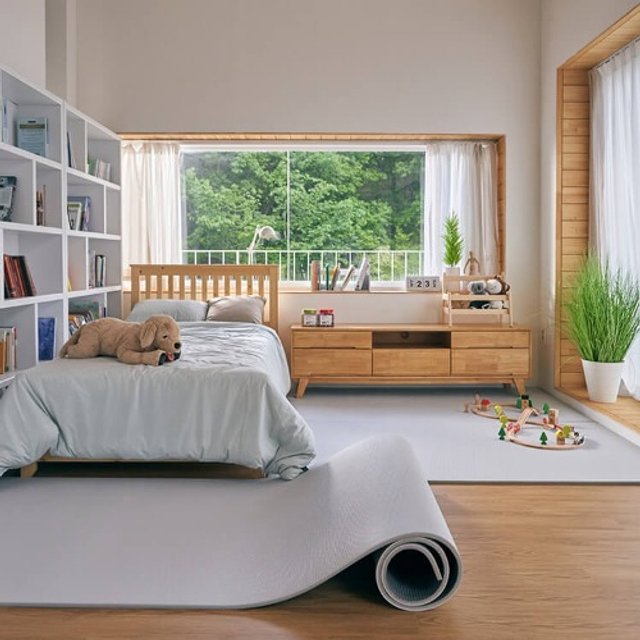 층간소음방지 셀프시공 롤매트 모던그레이 140cm x 1m