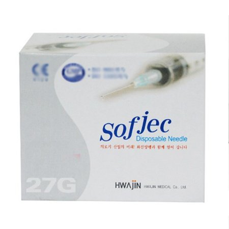 롯데하이마트 | 화진 Sofjec 일회용 멸균 주사침 27g x 13mm 100개 주사바늘 니들