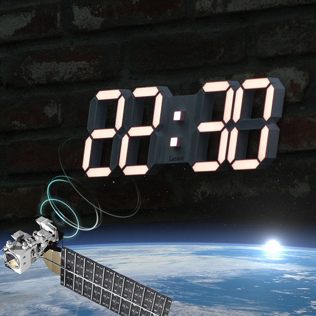 국산 루나리스 위성 GPS 수신 인테리어 LED 벽시계 38cm