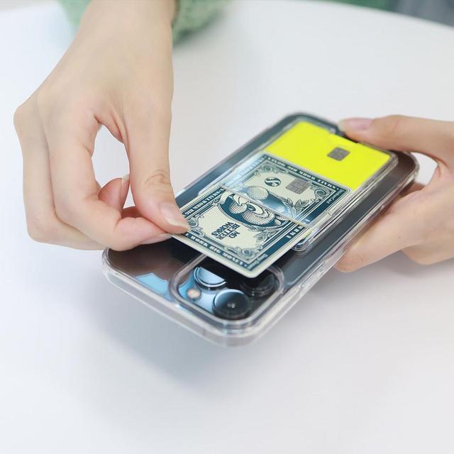 아이폰 14 프로 카드 수납 2장 투명 케이스