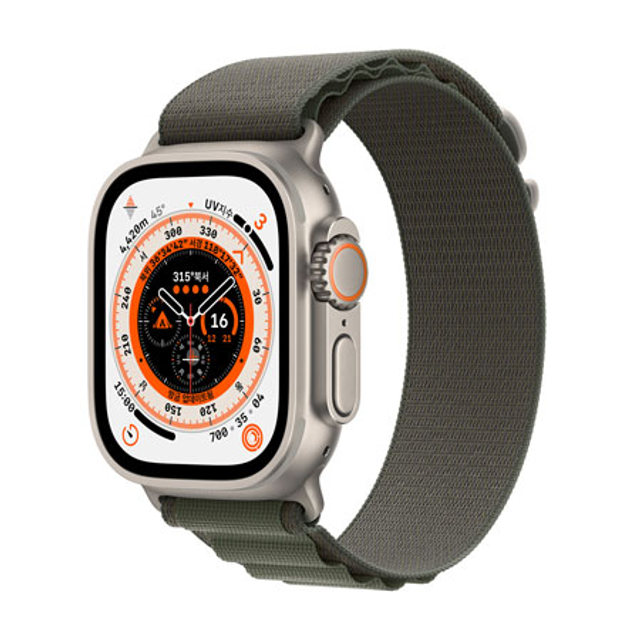 애플워치 울트라 49mm Cellular 티타늄 케이스 그린 알파인 루프 M - [MQFN3KH/A]