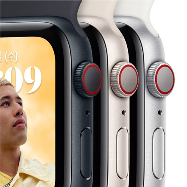 애플워치 SE2 44mm GPS + Cellular 미드나이트 알루미늄 케이스 미드나이트 스포츠 밴드 - [MNPY3KH/A]