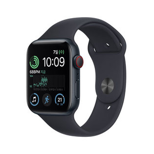 애플워치 SE2 44mm GPS + Cellular 미드나이트 알루미늄 케이스 미드나이트 스포츠 밴드 - [MNPY3KH/A]
