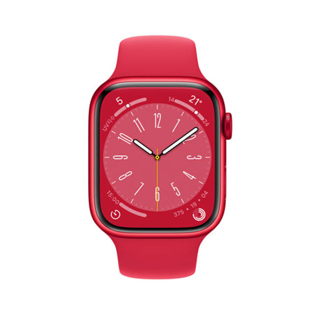 애플워치 8 45mm GPS + Cellular (Product)RED 알루미늄 케이스 레드 스포츠 밴드 - [MNKA3KH/A]