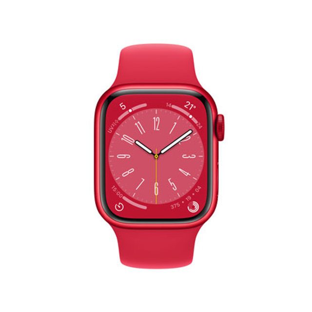 애플워치 8 41mm GPS + Cellular (Product)RED 알루미늄 케이스 레드 스포츠 밴드 - [MNJ23KH/A]