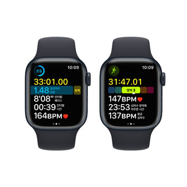 애플워치 8 41mm GPS + Cellular 미드나이트 알루미늄 케이스 미드나이트 스포츠 밴드 - [MNHV3KH/A]