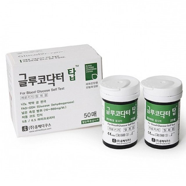 글루코닥터탑 시험지 50매 - 혈당체크 측정 스트립