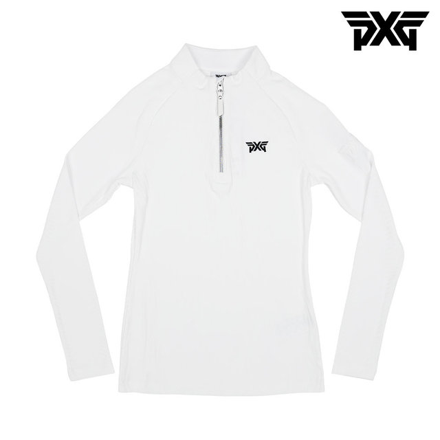[해외직구] PXG 여성 골프웨어 시그니처 쿼터 반집업 풀오버 화이트