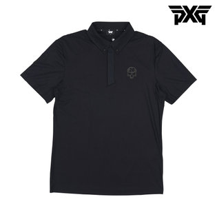 [해외직구] PXG 남성 골프웨어 다크니스 스컬 폴로 카라 반팔 티셔츠 블랙